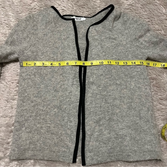 Gray 100% cashmere cardigan sweater - Picture 5 of 7